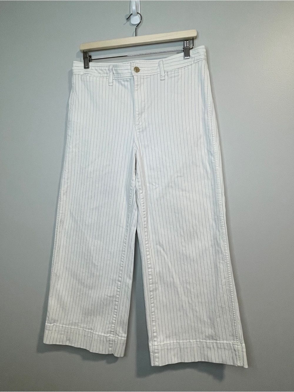 GAP High Rise Wide Leg Pinstripe Crop Pants